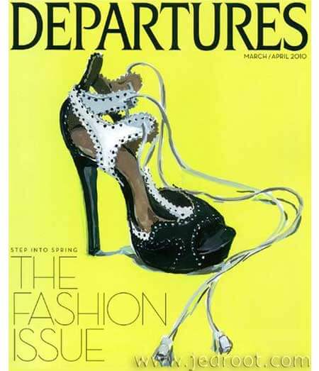 2010 Departures magzine cover. Step into spring the fashion issue. www.jedroot.com.