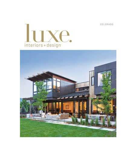 Luxe interiors design magazine cover.